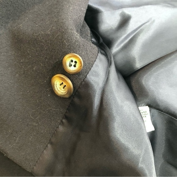 VINTAGE L.L. Bean blazer black soft wool cashmere blend classic three button 12P - Picture 9 of 10